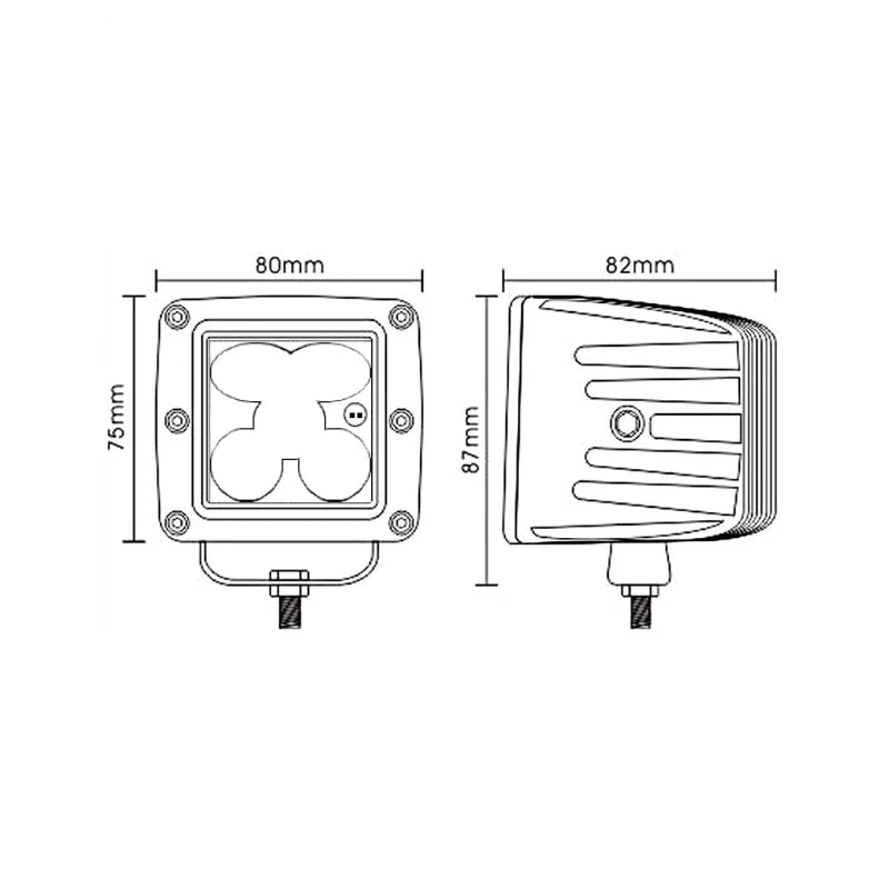 75003F - 3″ Cube Light Kit, Yellow Fog Pattern, SAE/DOT Compliant