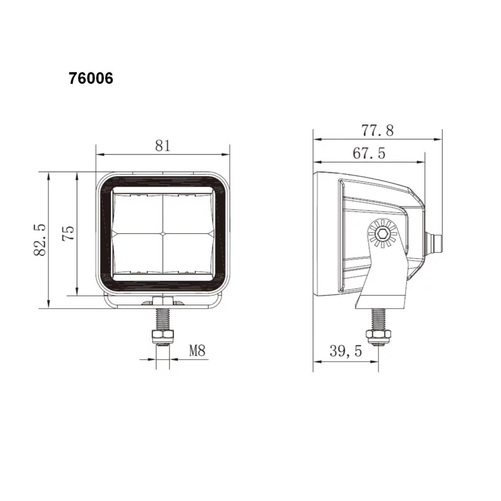 76006 - 3.2″ Cube Light Kit – Driving Pattern, Bezeless Lens Design, includes 2 Lamps and a Harness