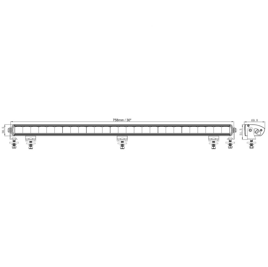771302 - 30” Titanium E-Marked Single Row