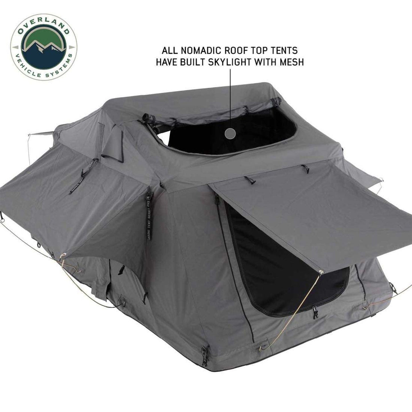 OVS HD Nomadic 3 Standard Soft Shell Roof Top Tent, Grey Body & Green Rainfly